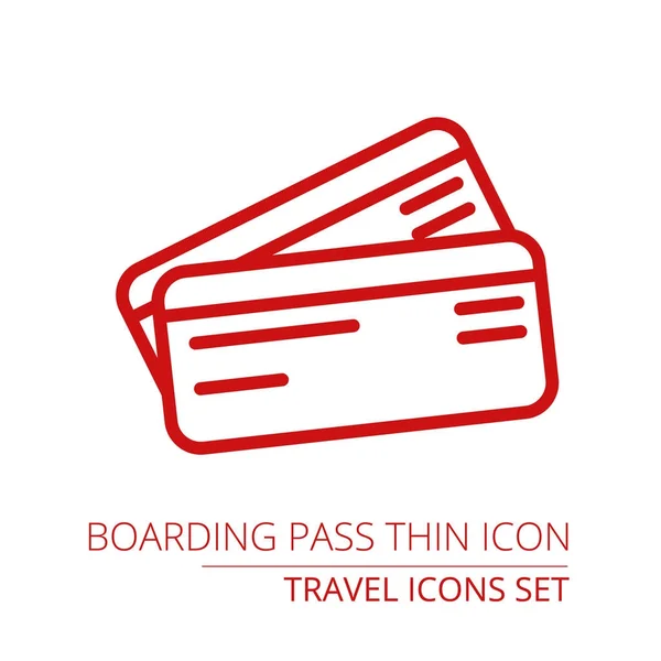 Boarding pass tenké ikona — Stockový vektor