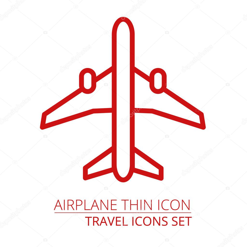 Airplane thin icon