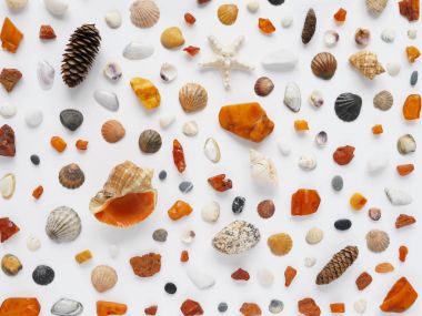 Beyaz arka plan üzerinde doğal malzeme bileşimi