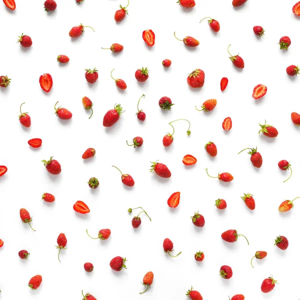 Élelmiszer Összetételét Beleértve Szamóca Elszigetelt Fehér Background — Stock Fotó