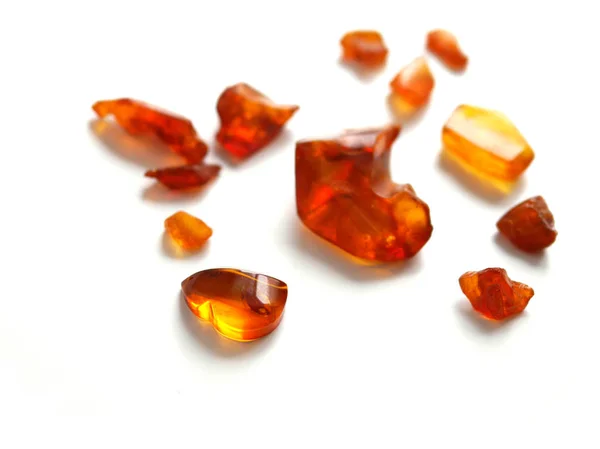 Close View Natural Raw Amber Stones — Stock Photo, Image