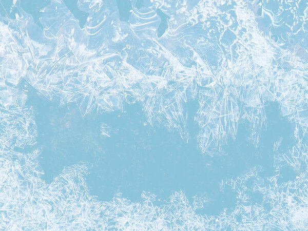 Close view of frozen water with cracks