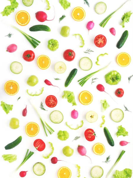 Composição Alimentos Com Verduras Primavera Fundo Branco — Fotografia de Stock