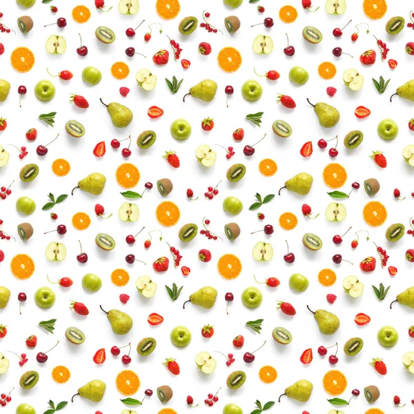 Food seamless pattern with fruits and berries