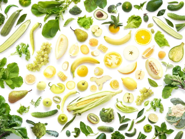 Textura Alimentar Padrão Sem Costura Vários Vegetais Frescos Amarelos Verdes — Fotografia de Stock