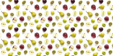 dilimlenmiş portakal, elma, kivi ve armut ile gıda kompozisyon