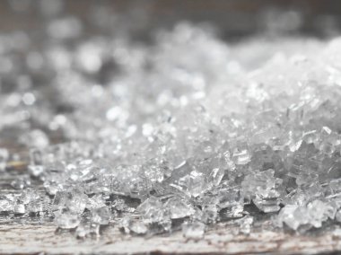 Şeker beyaz kristal yakın çekim, makro fotoğraf