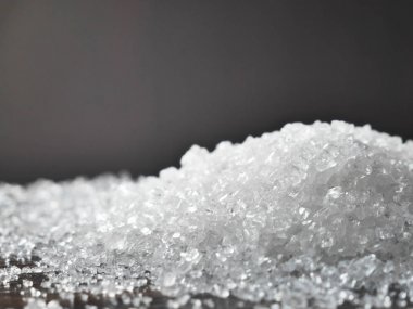 Şeker beyaz kristal yakın çekim, makro fotoğraf