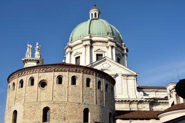 The two churches of Piazza del Duomo in Brescia - Lombardy - Ita clipart