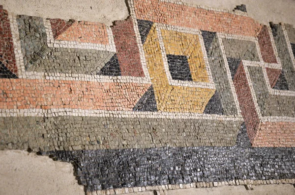 Ancient Roman mosaics found in excavations of Brescia - Italy — Stock Photo, Image