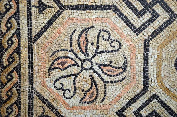 Antiguos mosaicos romanos encontrados en las excavaciones de Brescia - Italia —  Fotos de Stock