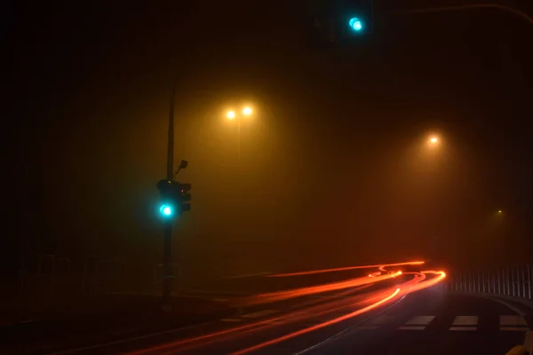 Hustá Mlha Ulicích Brescia Itálie — Stock fotografie