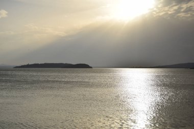 Umbria Trasimeno Gölü Isle Maggiore bir müstehcen görünümü - İtalya