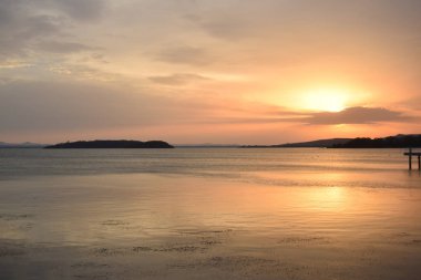 Umbria Trasimeno Gölü Isle Maggiore bir müstehcen görünümü - İtalya