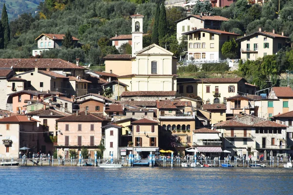 Die Stadt Peschiera Bis Montisola Iseosee Lombardei Italien — Stockfoto