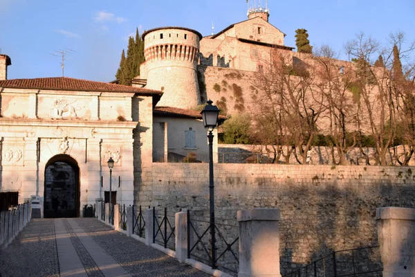 Vista Castelo Histórico Cidade Bréscia Bréscia Itália Bréscia Lombardia Itália — Fotografia de Stock