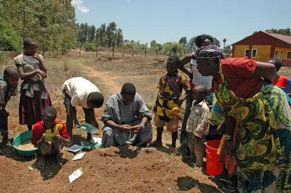 坦桑尼亚-非洲 Pomerini 村的自我维持项目 — 图库照片