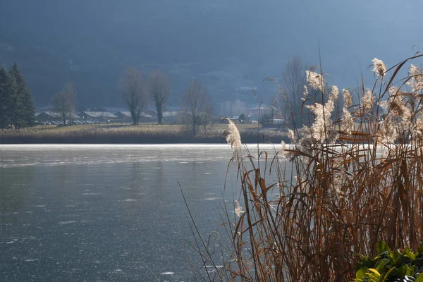 An entire lake completely frozen - Lake Endine - Bergamo - Italy — Stock Photo, Image