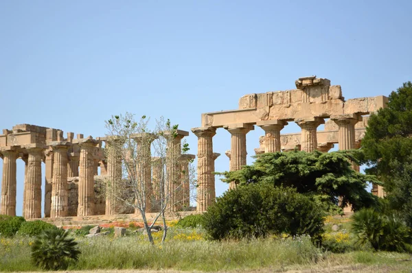 Agrigento Arkeolojik Alanının Panoramik Görünümü — Stok fotoğraf