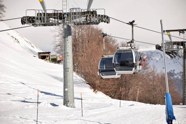 Gondola lift in the high mountains