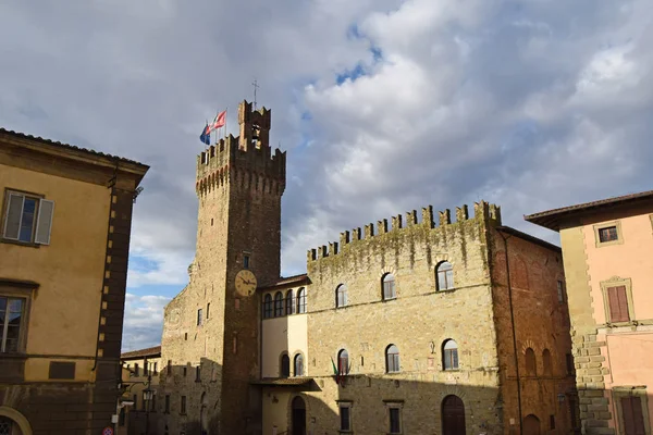 Utsikt Över Stadshuset Staden Arezzo Toscana Italien — Stockfoto