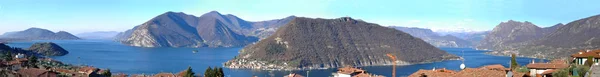 Panoramabild Över Sjön Iseo Och Staden Peschiaera Montisola Provinsen Brescia — Stockfoto