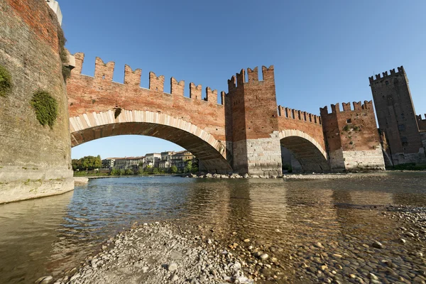 Castelvecchio híd - Verona, Olaszország — Stock Fotó