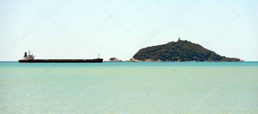 Empty Bulk Carrier in the Gulf of La Spezia Italy