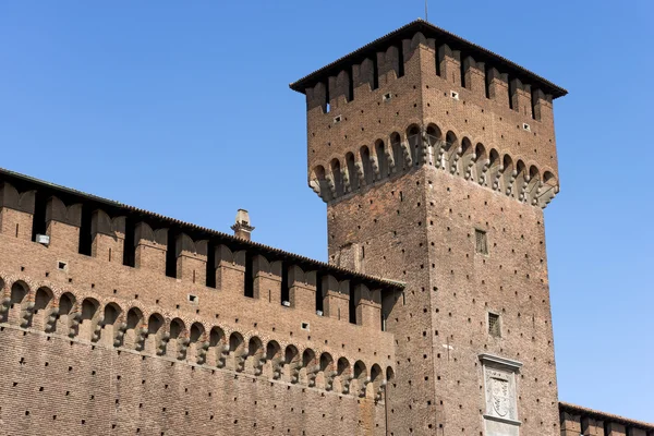 Zámku Sforza v Miláně Itálie – Castello Sforzesco — Stock fotografie