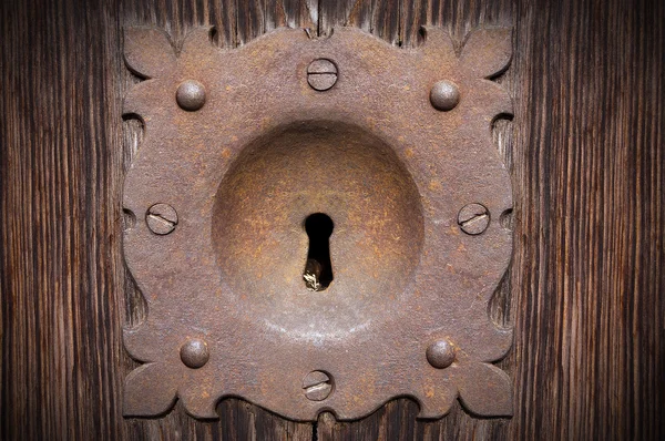 Stary i zardzewiały dziurka od klucza - Verona, Włochy — Zdjęcie stockowe