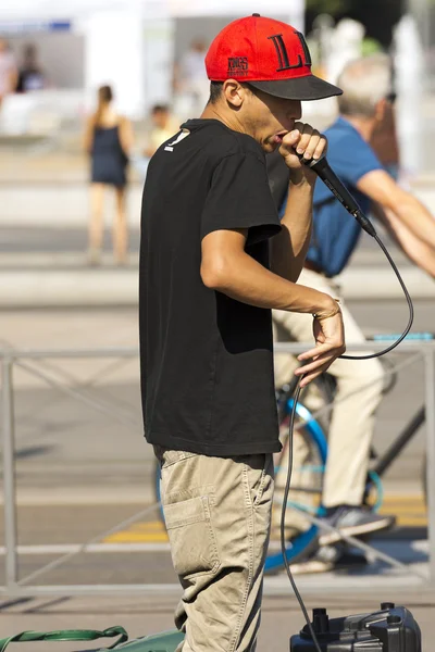 stock image Street Performer of Beatbox - Milan Italy