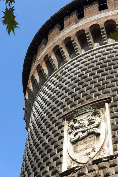 Zámku Sforza v Miláně Itálie – Castello Sforzesco — Stock fotografie