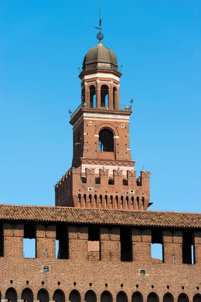 Sforza Castle in Milan Italy - Castello Sforzesco — Stock Photo, Image