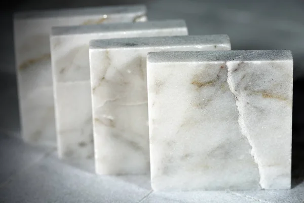 Square Tiles of White Carrara Marble — Stock Photo, Image