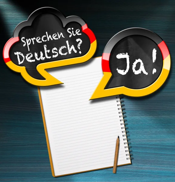 Sprechen Sie Deutsch - Bulles de discours — Photo