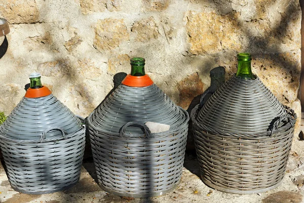 Wine Demijohns - Toscana Italy — Stock Photo, Image