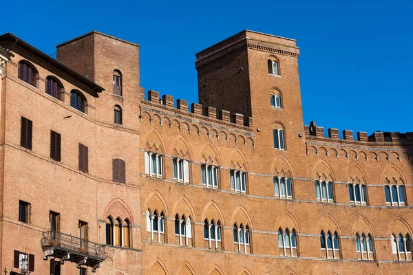 Ancient Palaces in Siena - Tuscany Italy — Stock Photo, Image