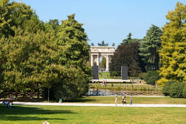 Arco della Pace - Parco Sempione Milano, Itálie — Stock fotografie