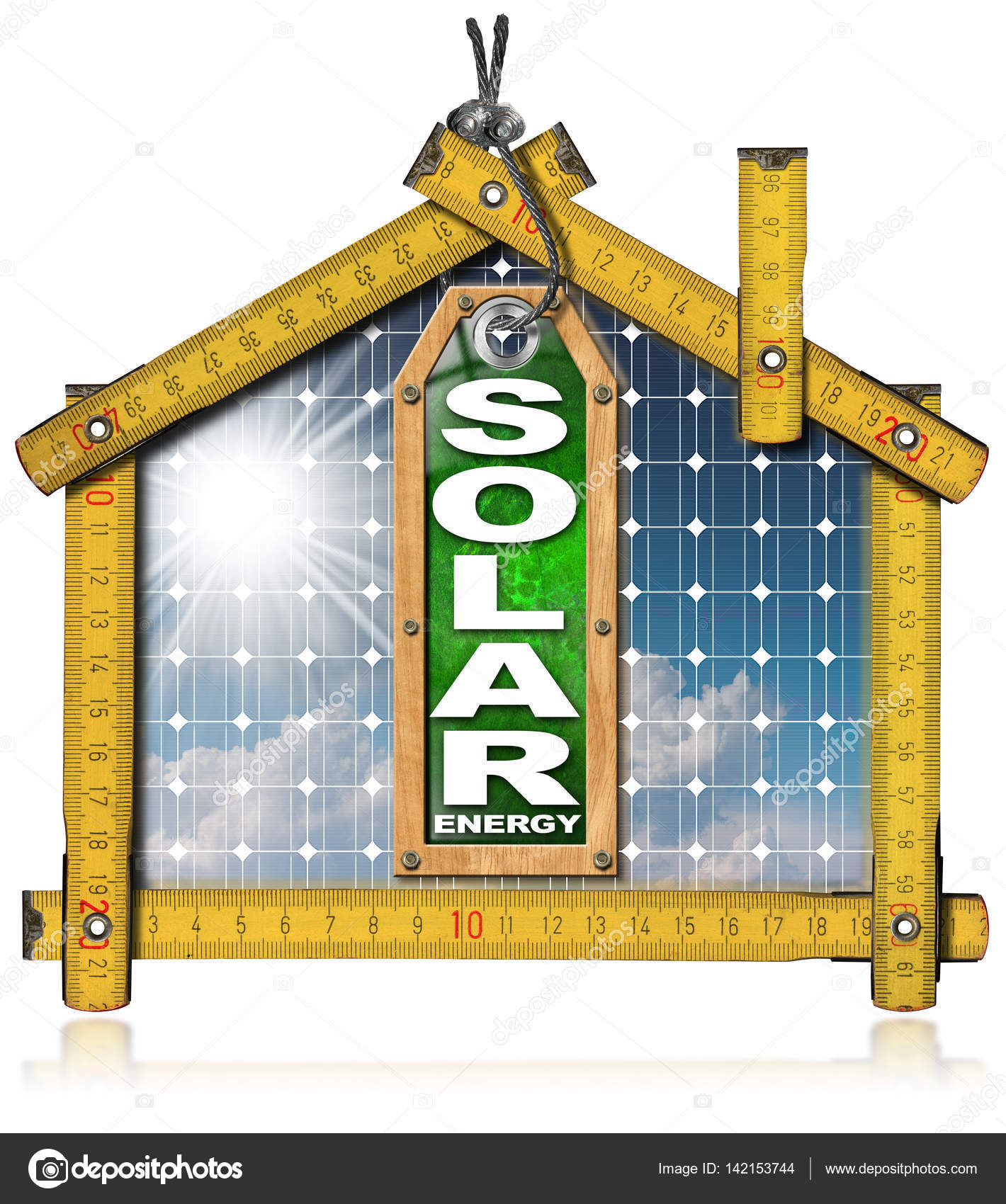 Progetto di casa ecologica con pannello solare — foto stock ... Progetto casa ecologica