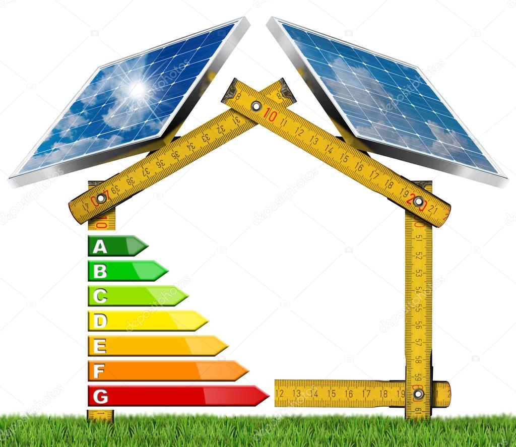Energy Efficiency - House with Solar Panels