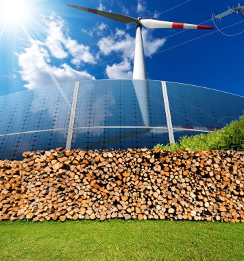 Renewable Energies Sources - Wind Solar Biomass clipart