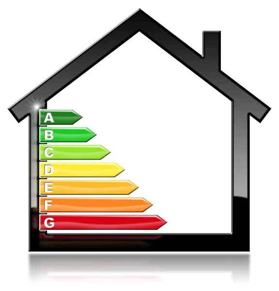 Efficienza energetica - Simbolo nella forma della casa — Foto Stock