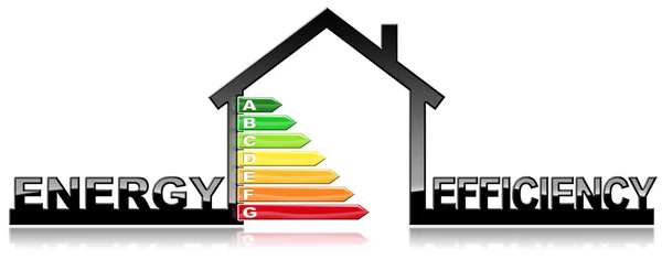 Енергоефективність - символ у формі будинок — стокове фото