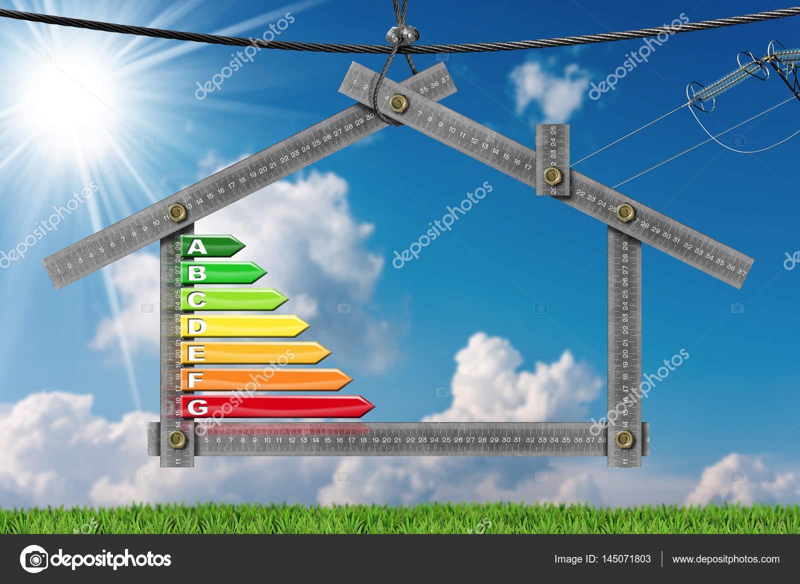 Efficienza energetica progetto di casa ecologica — foto stock ... Progetto casa ecologica