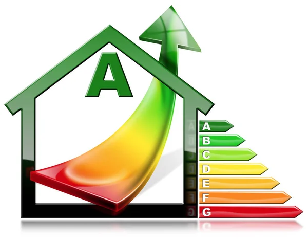 Energieeffizienz - Haus mit Energieeinsparung — Stockfoto
