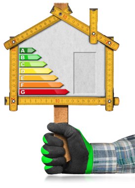 Enerji verimliliği - ev şeklinde işaret