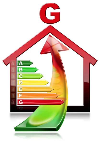 Енергоефективність - будинок з енергетичними відходами — стокове фото