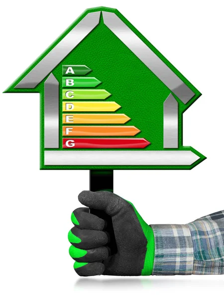 Energieeffizienz - Zeichen in Form eines Hauses — Stockfoto