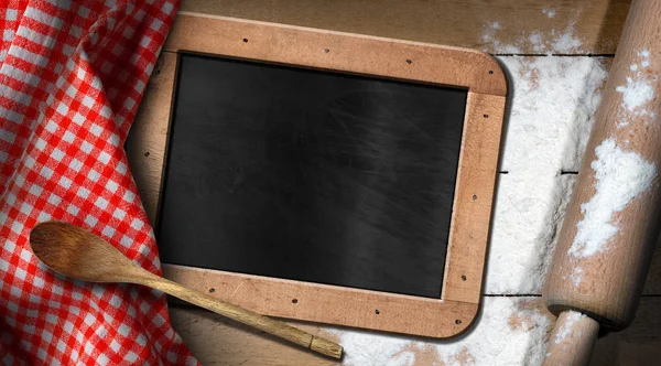 Un ve oklava ile boş yazı tahtası