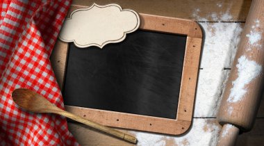 Un ve oklava ile boş yazı tahtası